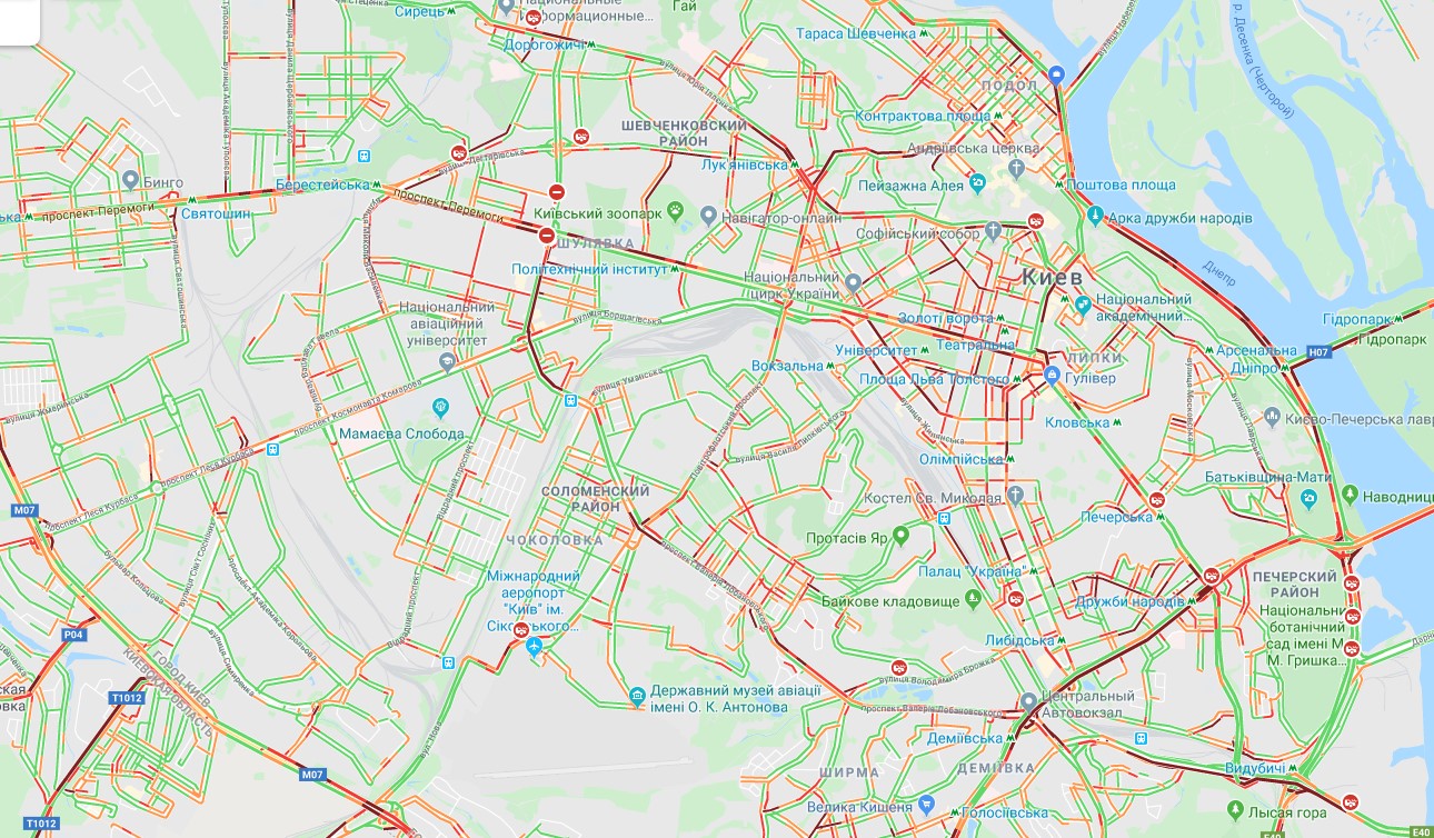Київ скували пробки: карта