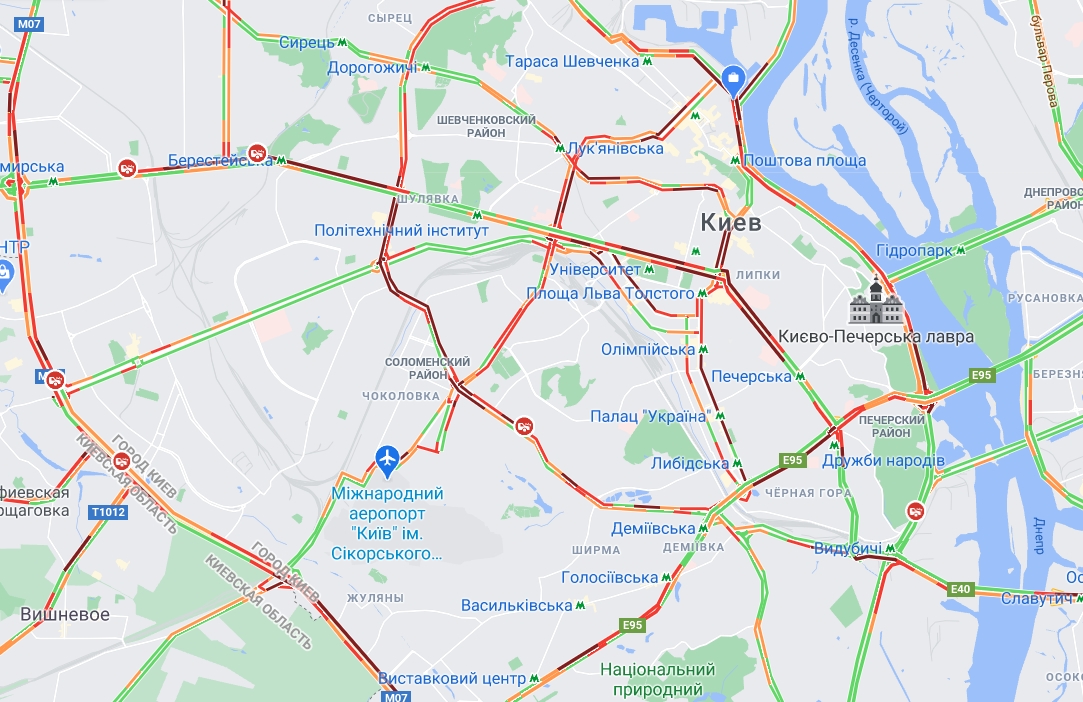 Київ скували затори: карта