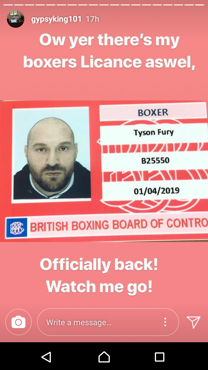 Тайсон Ф'юрі повернув собі боксерську ліцензію