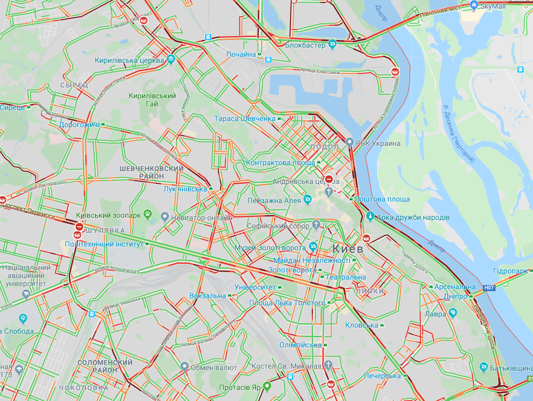 Киев сковали пробки