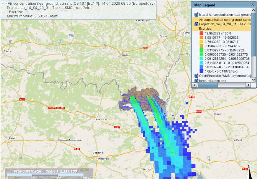 Загрязненный пожарами в Чернобыльской зоне воздух направится на юг