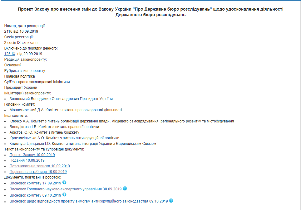Раді рекомендували прийняти закон Зеленського про перезапуск ДБР