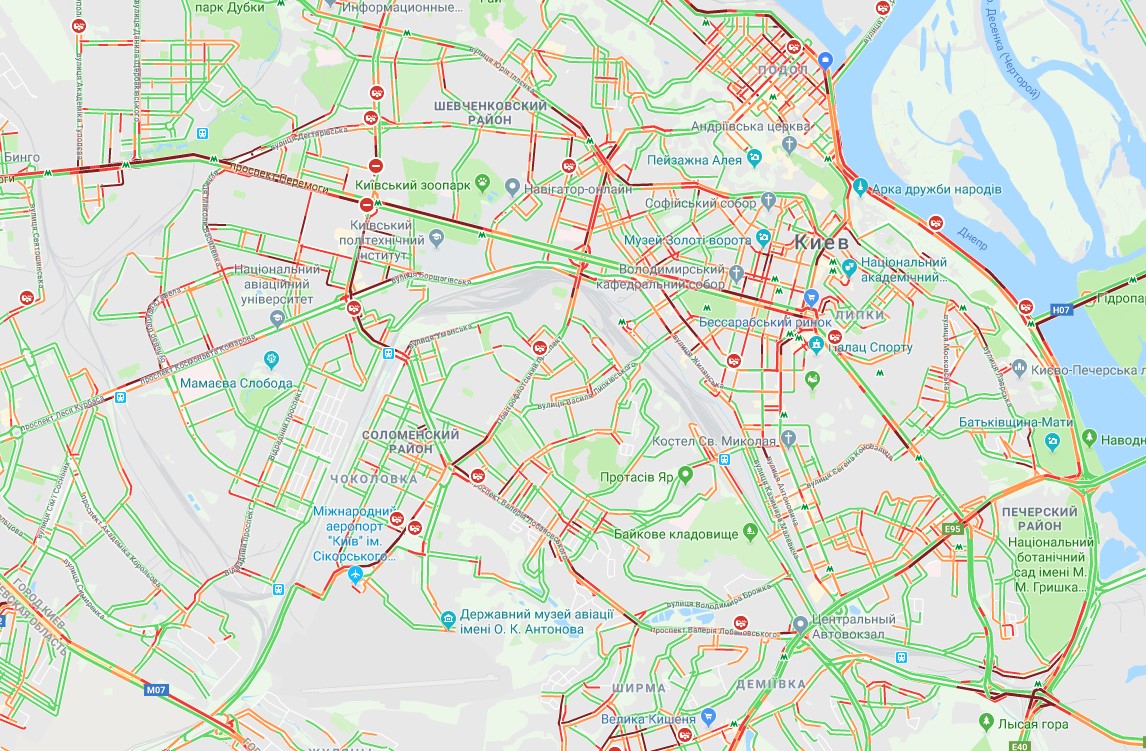 Київ скували пробки: карта