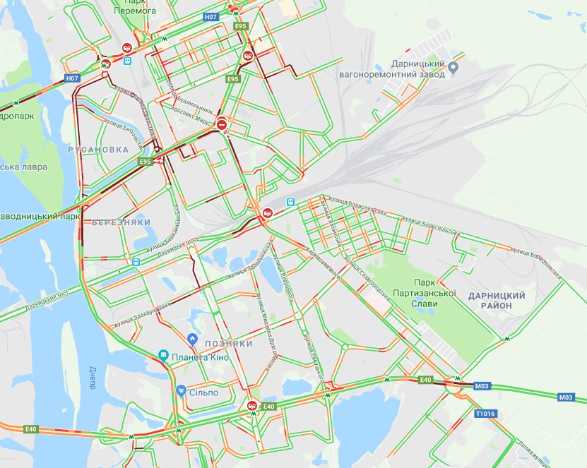 Киев сковали пробки: карта