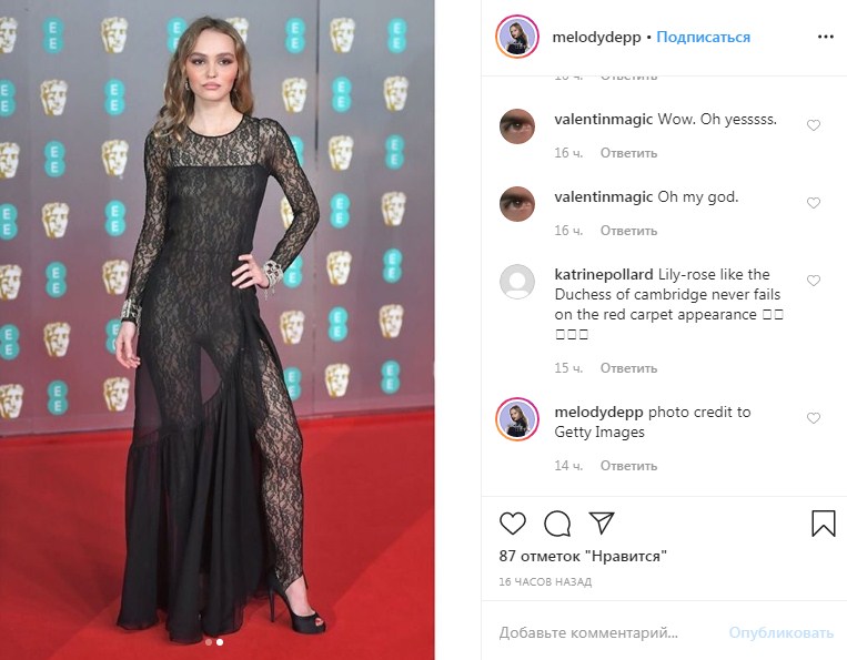 Дочь Джонни Деппа показала все прелести в прозрачном наряде "драма квин" на красной дорожке BAFTA-2020