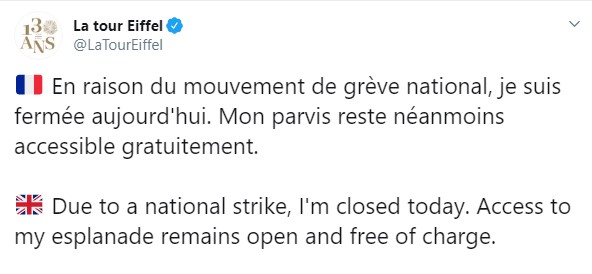 Протести в Парижі: Ейфелеву вежу закрили для відвідувань