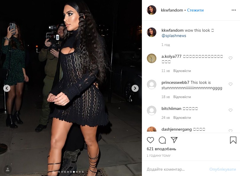 В ажурном мини-платье и с ярким макияжем: Ким Кардашьян в соблазнительном образе блистает в Лондоне