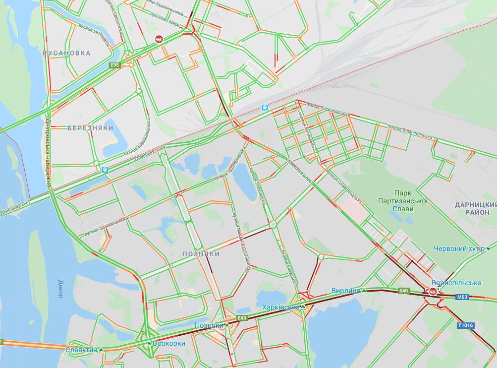 Центр Киева сковали пробки: карта