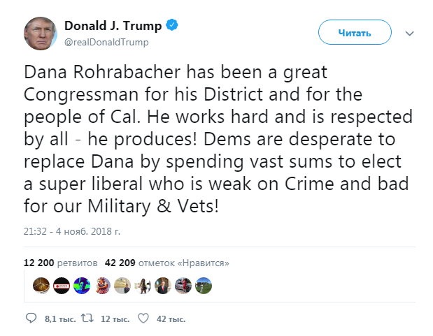 Трамп публічно підтримує конгресмена, підозрюваного у зв'язках з РФ