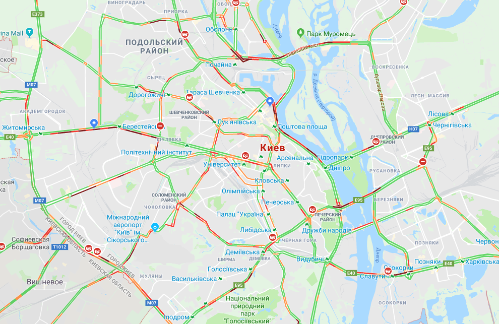 У Києві утворилися численні затори