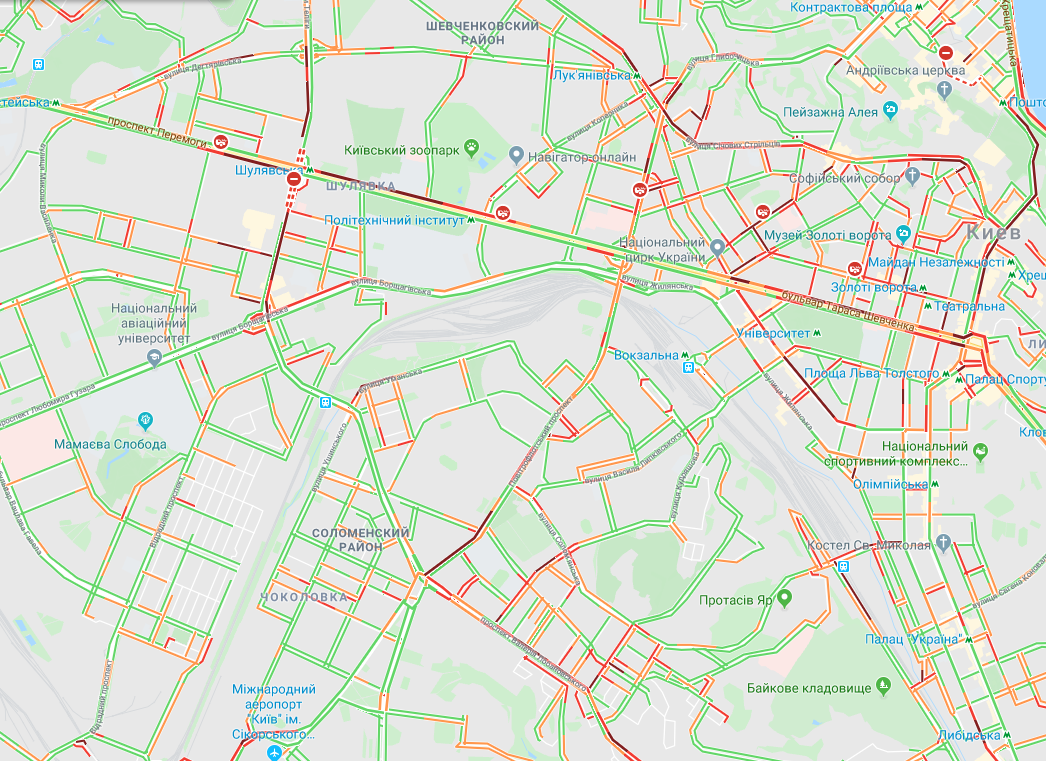 Киев сковали пробки: карта