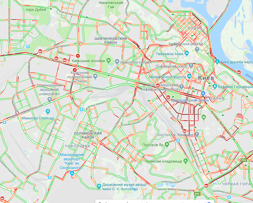 Київ скували затори: карта