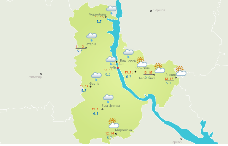 Облачно, дожди и тепло до +15: прогноз погоды на сегодня