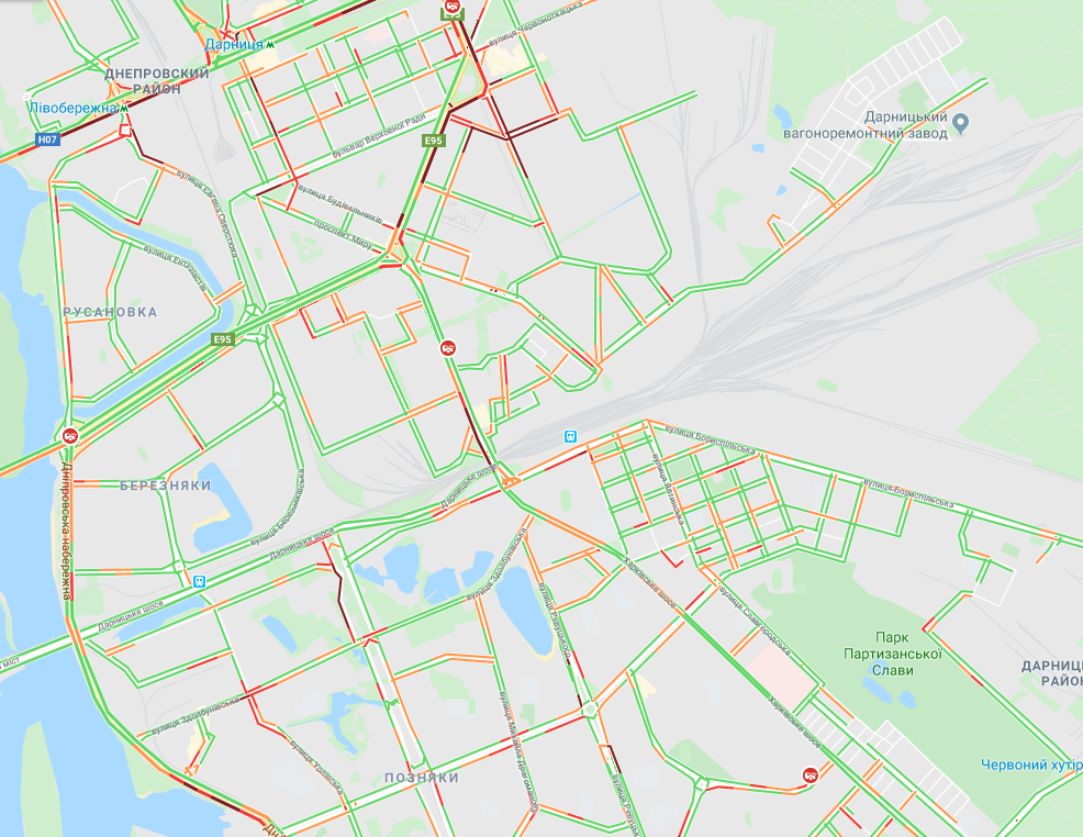 Киев сковали пробки: карта