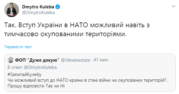 Україна може вступити в НАТО з окупованими територіями, - віце-прем’єр