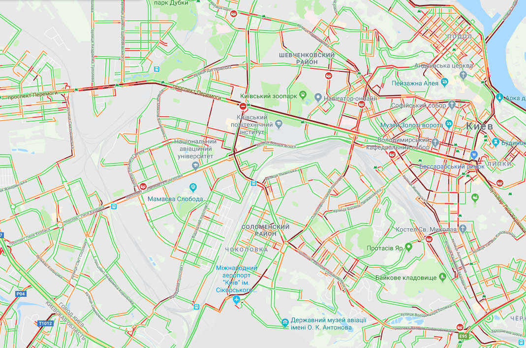 Рух у Києві паралізовано: карта пробок