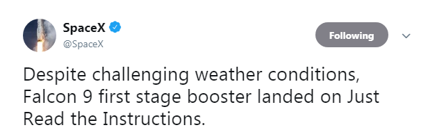 SpaceX запустила ракету Falcon 9 з десятьма супутниками