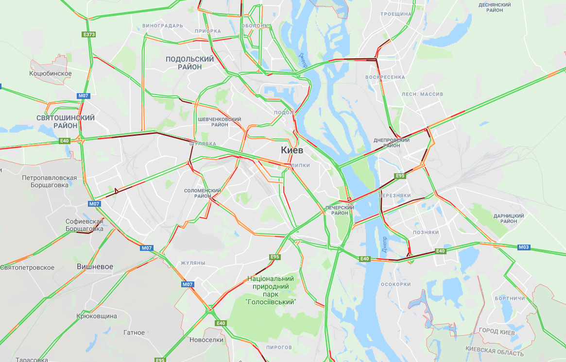 У Києві утворились численні пробки