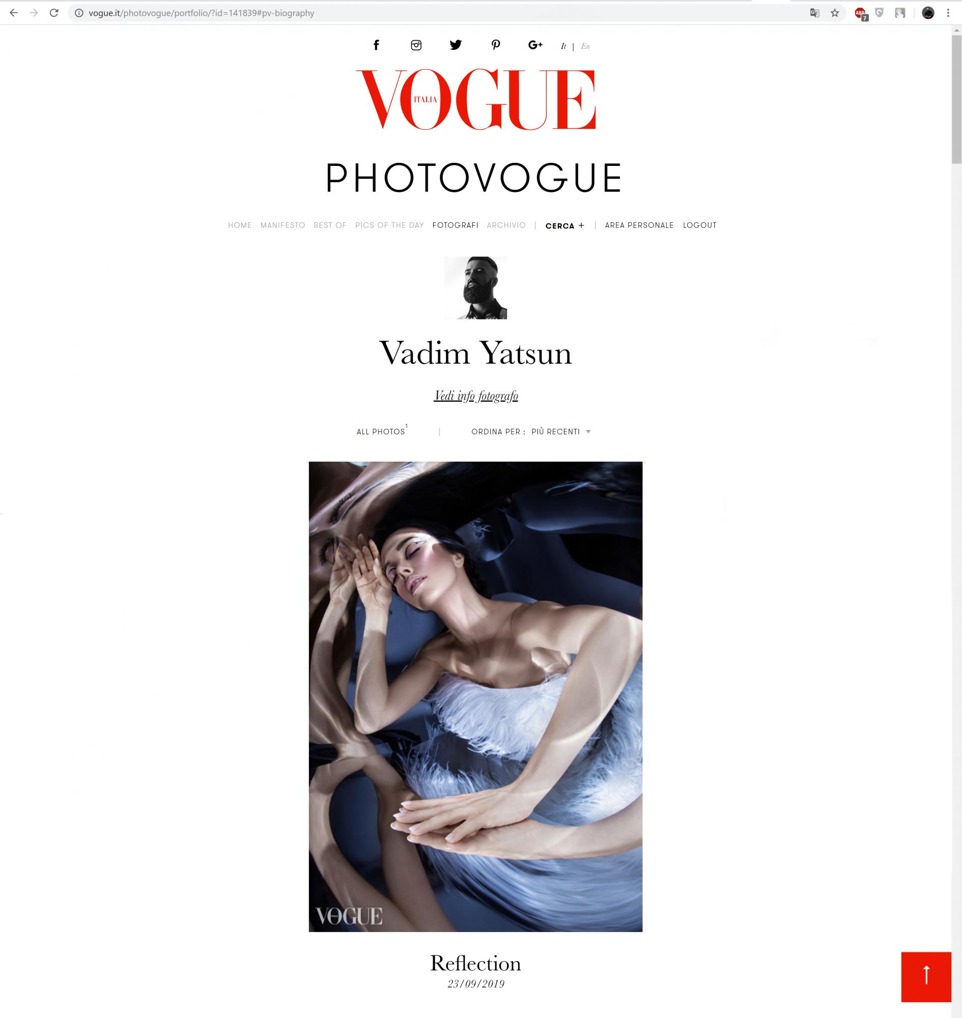 Екатерина Кухар блистает на сайте Vogue Италия