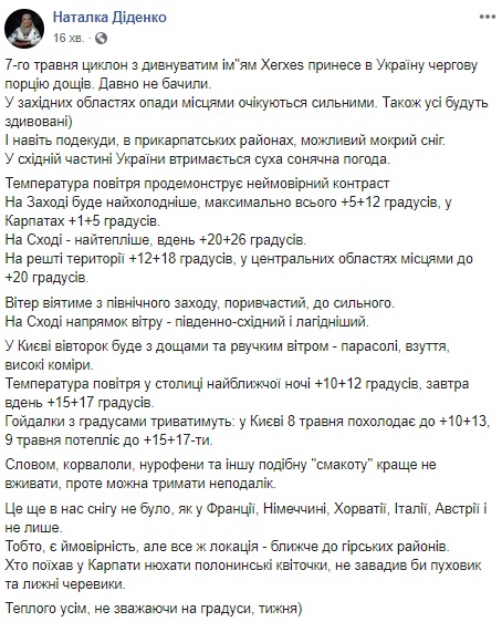 Дожди с мокрым снегом: синоптик напугала прогнозом погоды