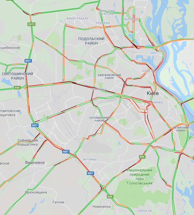 Киев сковали пробки