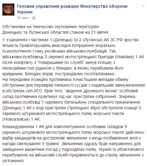 Командування РФ відбирає в'язнів для комплектування особового складу бойовиків, - розвідка
