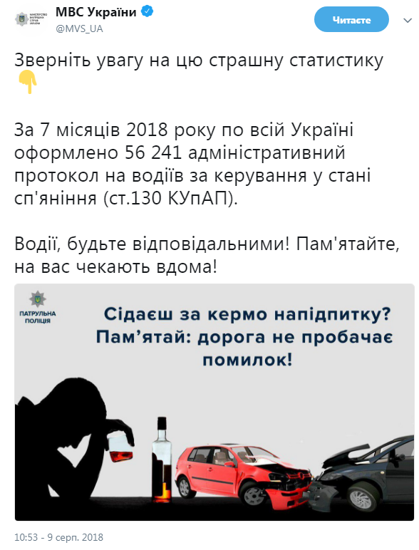 За 7 месяцев оформлено более 56 тыс. протоколов на водителей за управление в состоянии опьянения