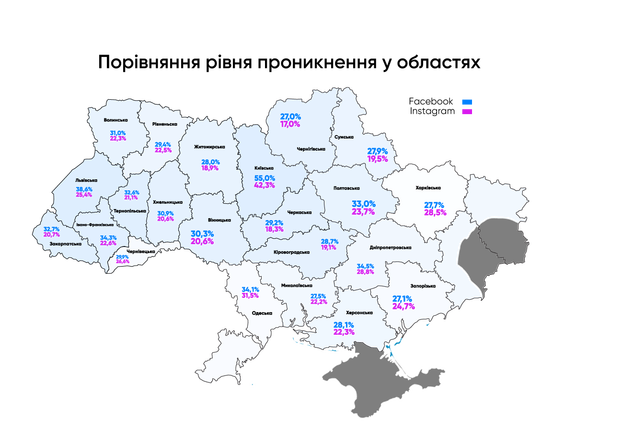 Facebook і Instagram в Україні видалили два мільйони ботів у 2019 році