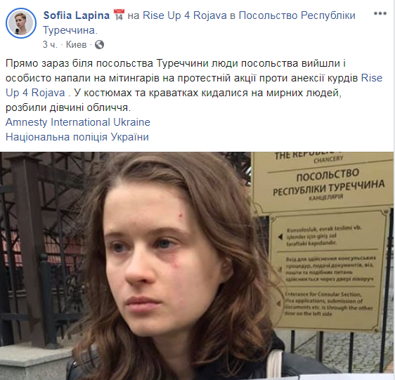 В Киеве произошли столкновения возле посольства Турции