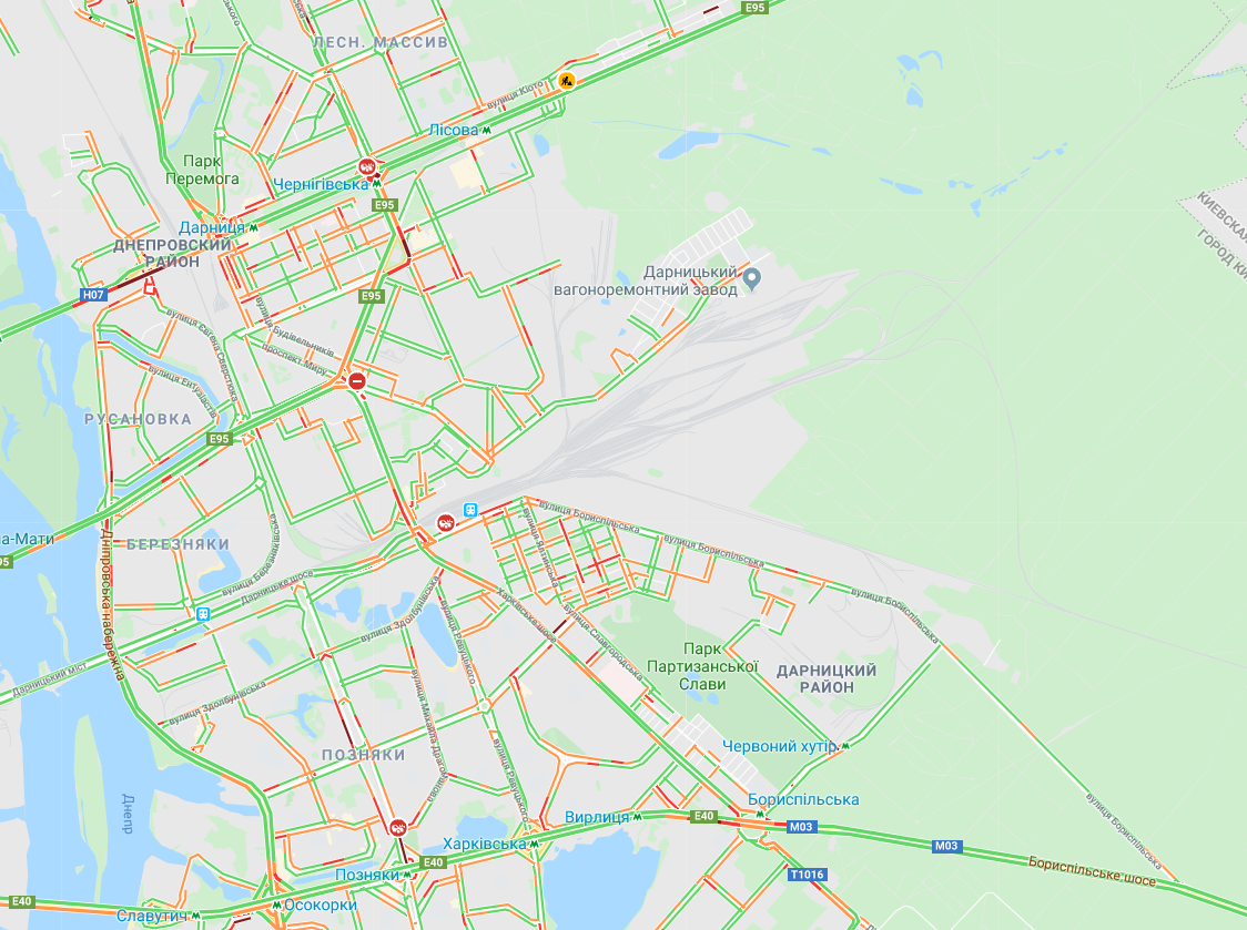 Київ скували численні затори