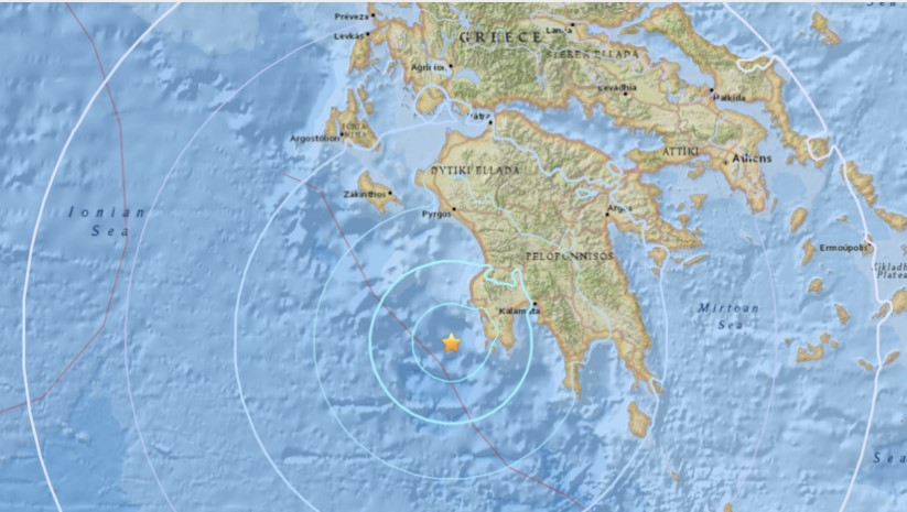 В Греции произошло землетрясение магнитудой 5,4