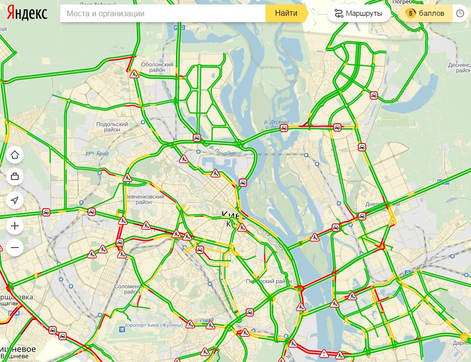 Ситуація на дорогах Києва