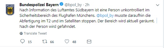 Аэропорт Мюнхена частично закрыли после проникновения неизвестного в зону безопасности