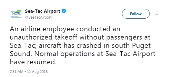 З аеропорту Сіетла викрали пасажирський літак