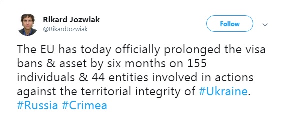 ЄС ще на півроку продовжив персональні санкції проти Росії