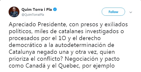 Лидер Каталонии призвал Мадрид организовать референдум о независимости