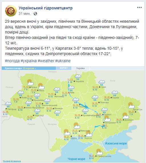 Синоптики попереджають про дощі в Україні