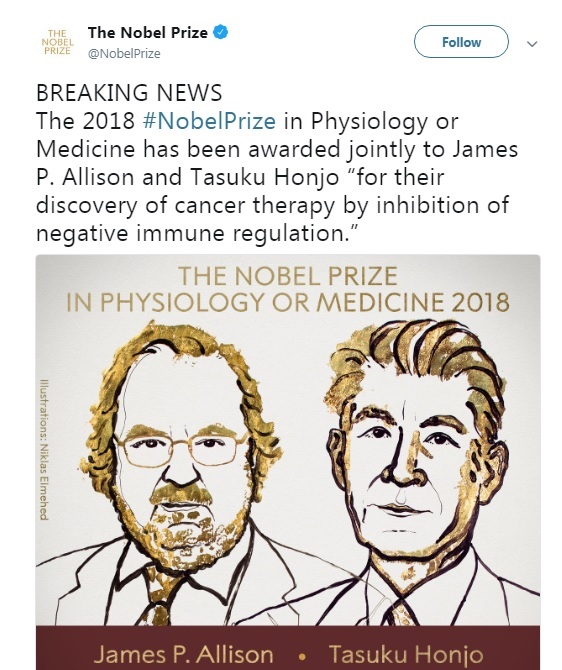 Нобелевскую премию по медицине присудили за новые методы терапии рака