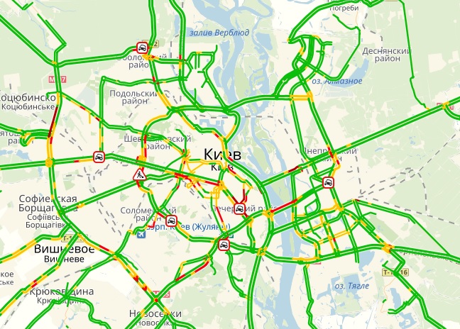 В центре Киева образовались пробки