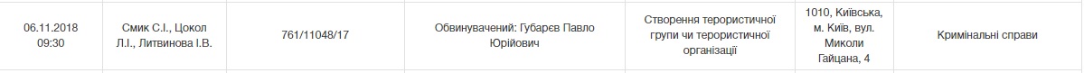 Суд определился с датой заседания по делу одного из главарей &quot;ДНР&quot; Губарева