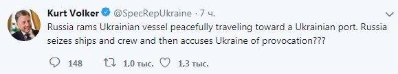 Волкер відреагував на дії Росії в Керченській протоці