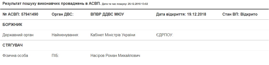 Мін'юст розпочав провадження по відновленню Насірова