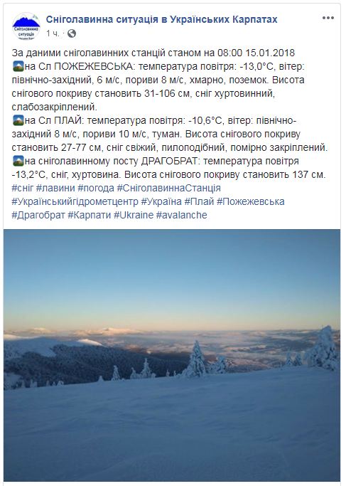 Синоптики сообщили о погоде в Карпатах