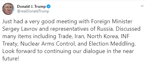 Трамп заявил, что ожидает продолжения диалога с Россией