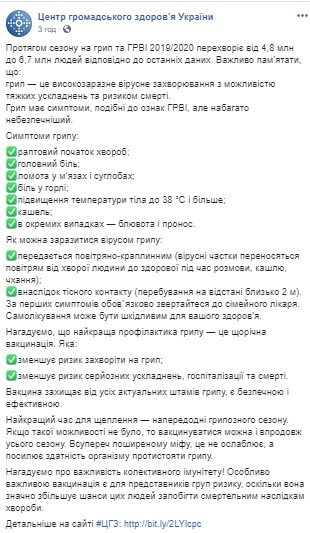 В этом году гриппом в Украине могут заболеть почти 7 млн человек