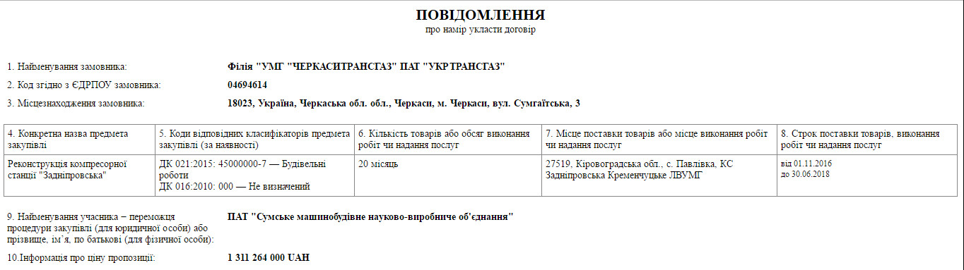 ProZorro підтвердила результати 3 тендерів з модернізації ГТС на суму понад 4 млрд гривень