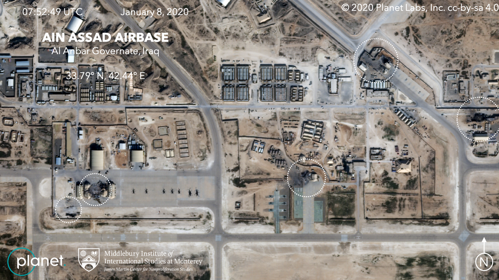Опубликовано спутниковое фото последствий удара Ирана по военной базе США