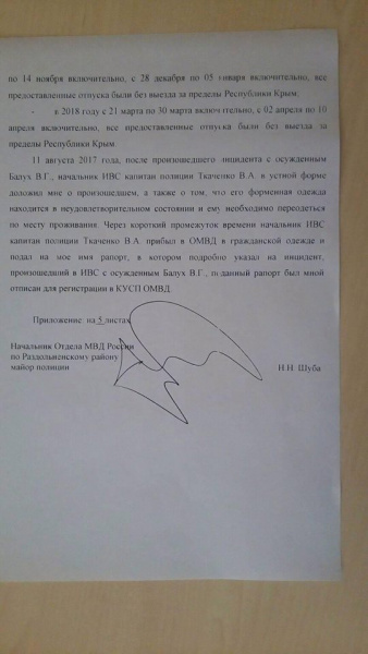 Владимира Балуха обвиняют в &quot;дезорганизации работы изолятора&quot;