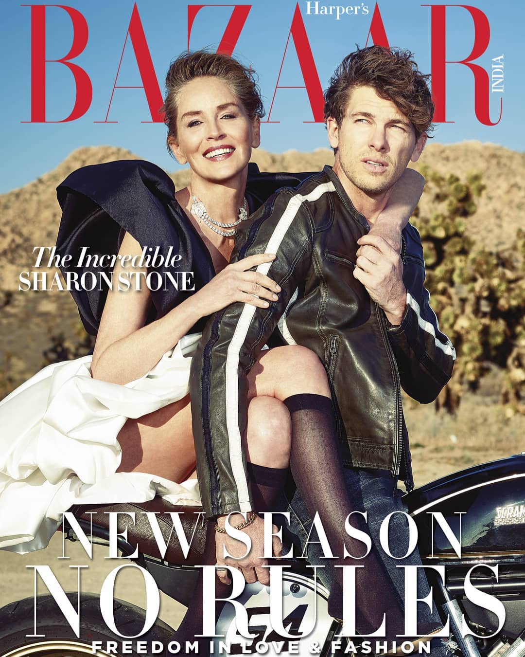 У зухвалих вбраннях і в обіймах молодого хлопця: 62-річна Шерон Стоун блищить у відвертій зйомці для Harper's Bazaar