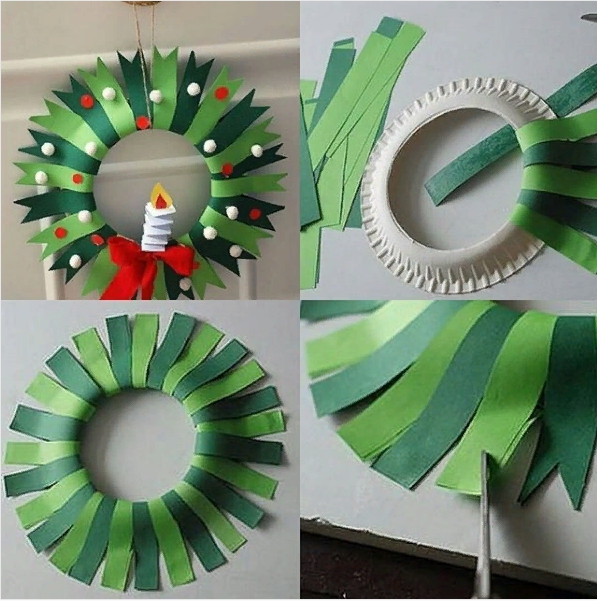 Венок из цветной бумаги